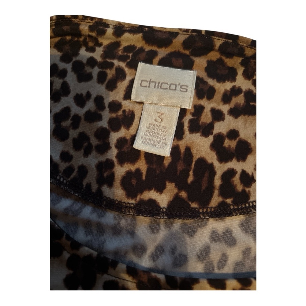 Chico's Leopard Print Blouse Size 3 (XL) - Picture 3 of 3